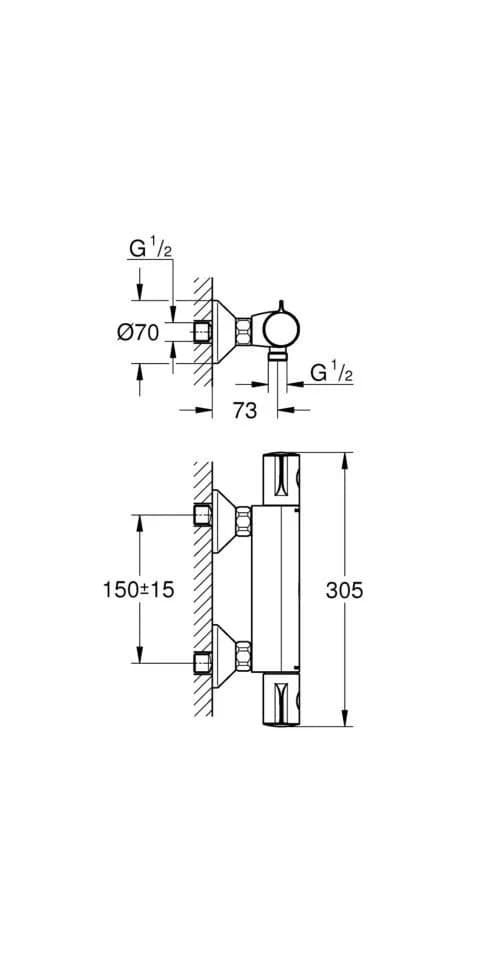 Grohe Grohtherm 800 Brause-Thermostat Duscharmatur mit StarLight Oberfläche - Bild 4