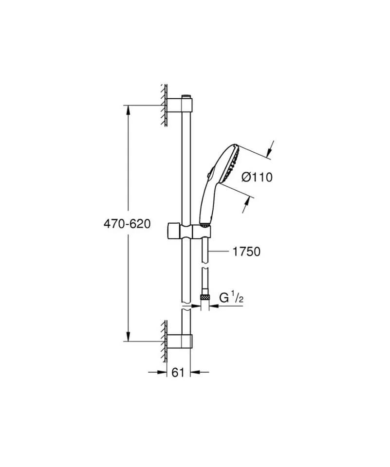 Grohe Tempesta 110 Brausestangenset Silber Rain Jet - Bild 4