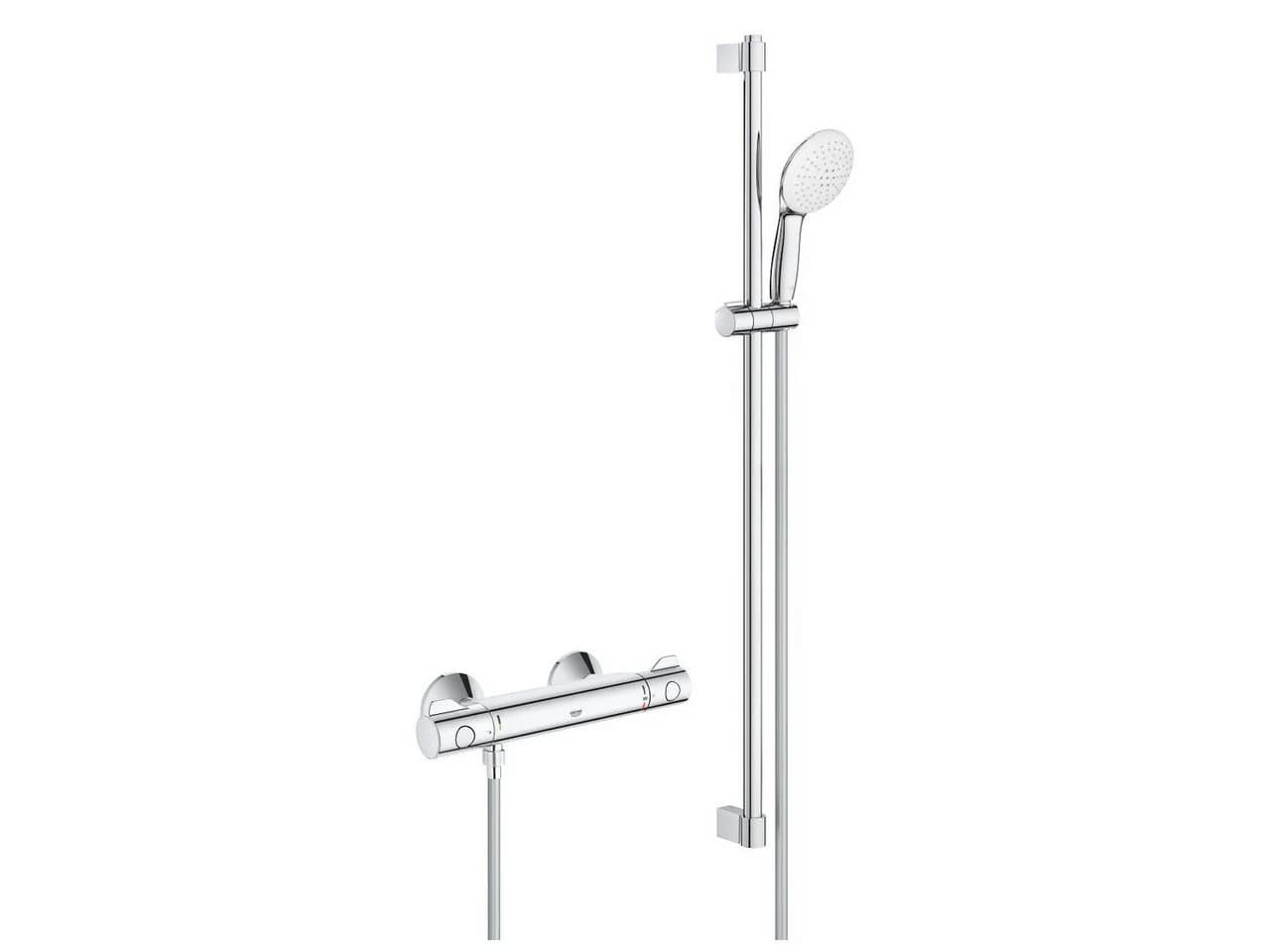 Grohe Grohtherm 800 Thermostat-Brausegarnitur Silber mit Handbrause - Bild 2