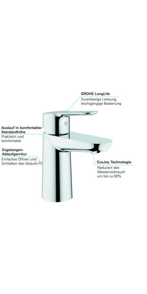 Grohe BauEdge Waschtischarmatur 23328000 Chrom - Bild 3