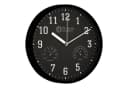 Miraval Wanduhr mit Thermometer und Hygrometer Schwarz Bild 2