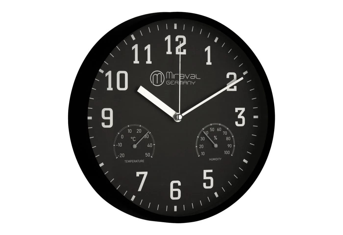 Miraval Wanduhr mit Thermometer und Hygrometer Schwarz - Bild 2