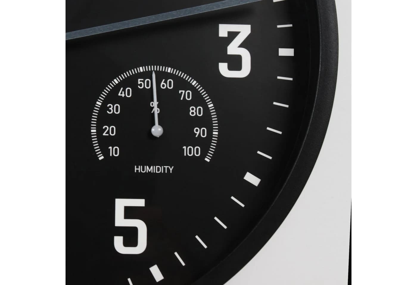 Miraval Wanduhr mit Thermometer und Hygrometer Schwarz - Bild 4
