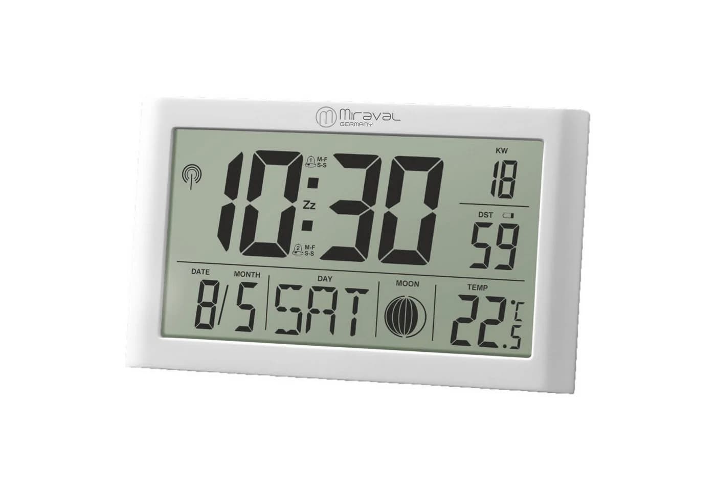 Miraval Digitale LCD Funkuhr Weiß mit Temperaturanzeige - Bild 2