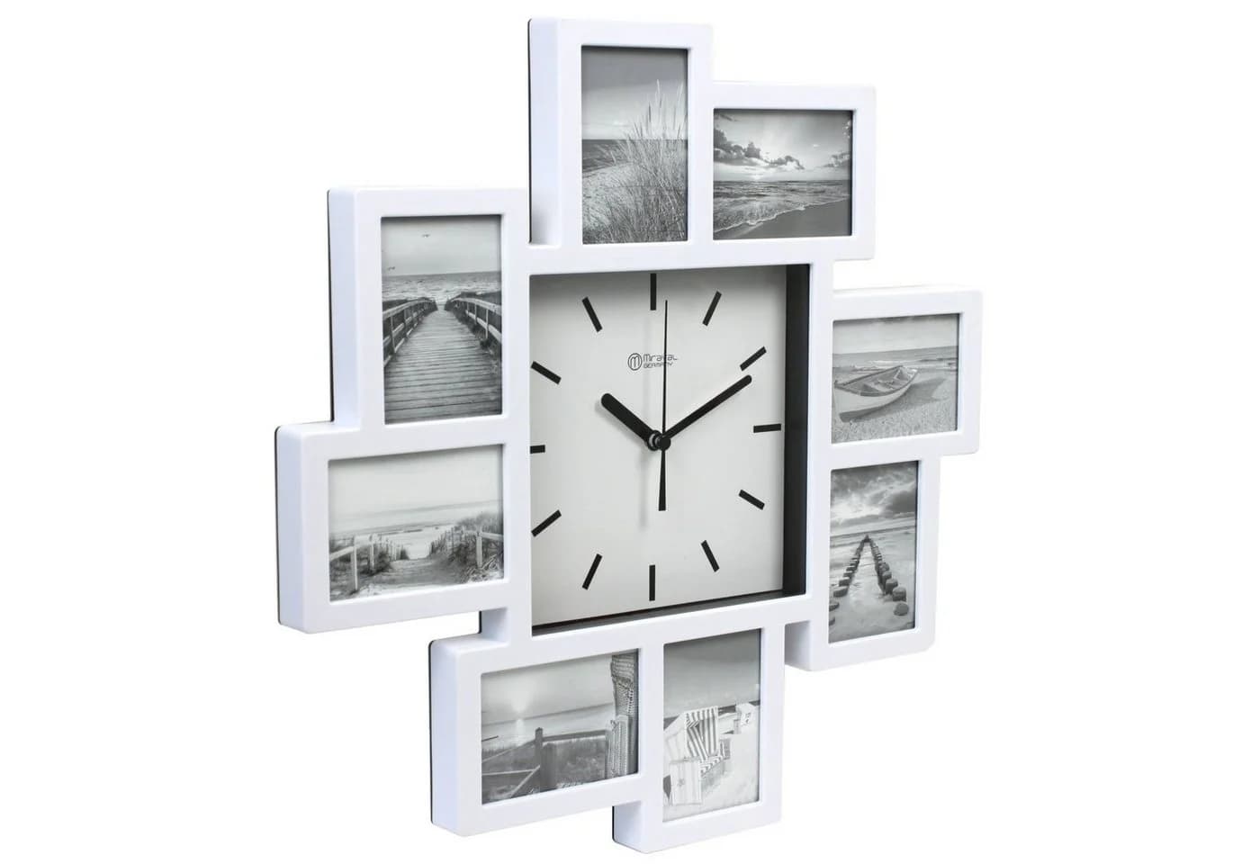 Miraval Wanduhr Design 8 Bilderrahmen Weiß Kunststoff - Bild 2