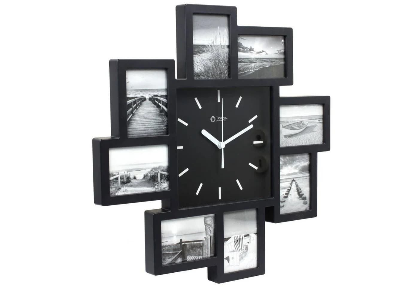 Miraval Wanduhr mit 8 Bilderrahmen Schwarz/Weiss - Bild 2