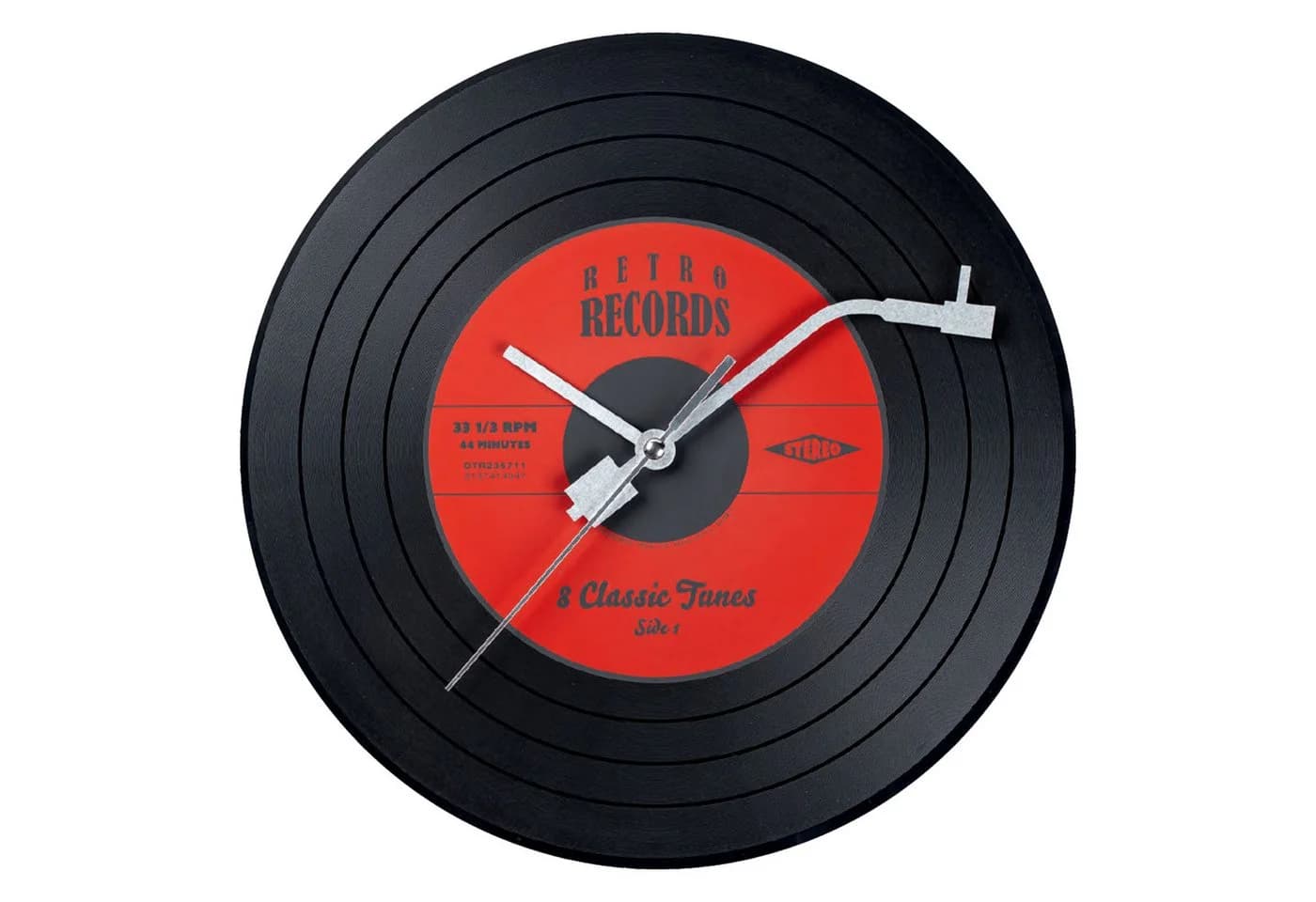 Miraval Schallplatten-Wanduhr Schwarz 30cm