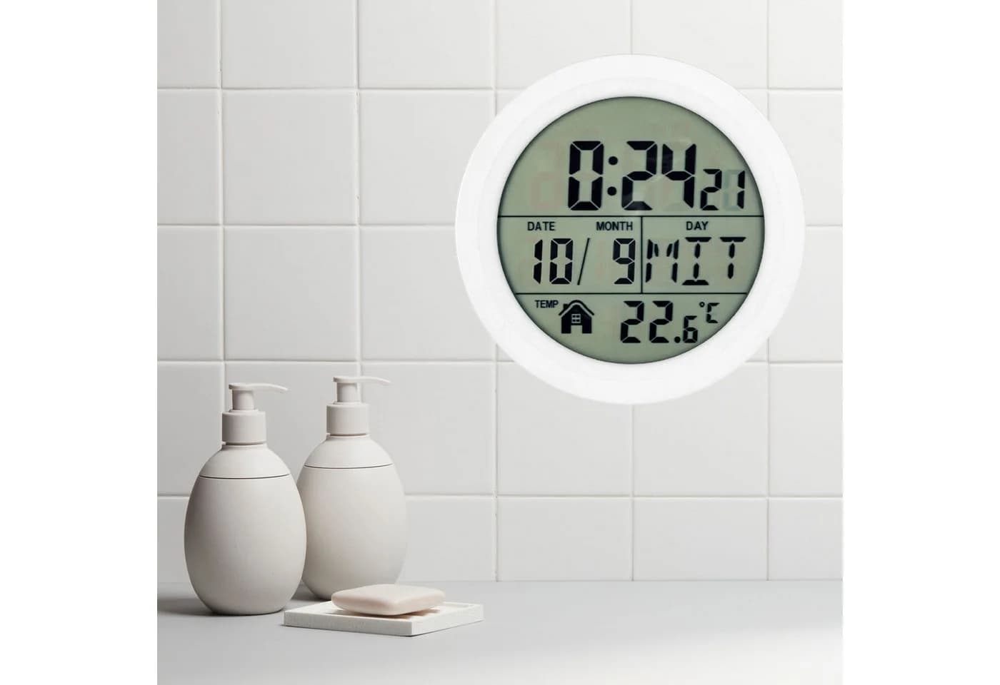 Miraval Digitale Funkwanduhr Badezimmer DCF77 Thermometer - Bild 4