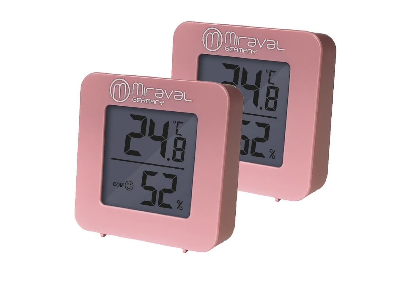 Miraval Thermo-/Hygrometer 2er Set Rosa Digital