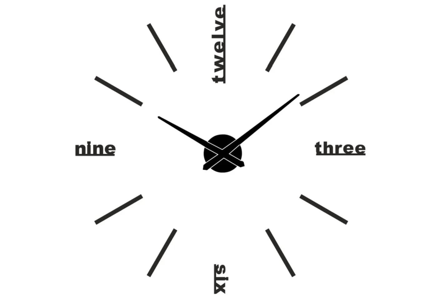 Miraval Moderne DIY Wanduhr Schwarz