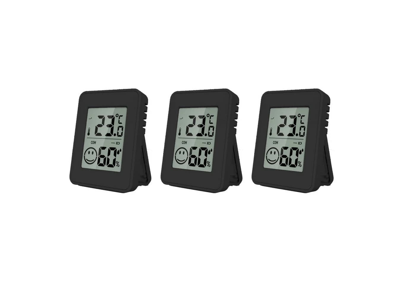Miraval Klimamesser Thermo-/ Hygrometer 3-er Set Schwarz