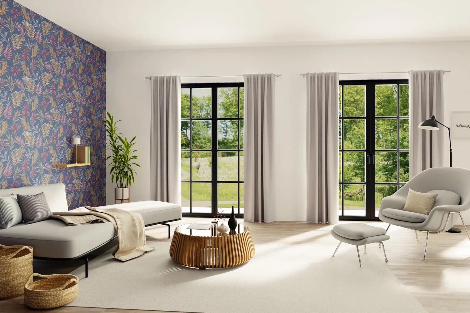 HOMING Gardine Merle Silber 135x175cm Polyester