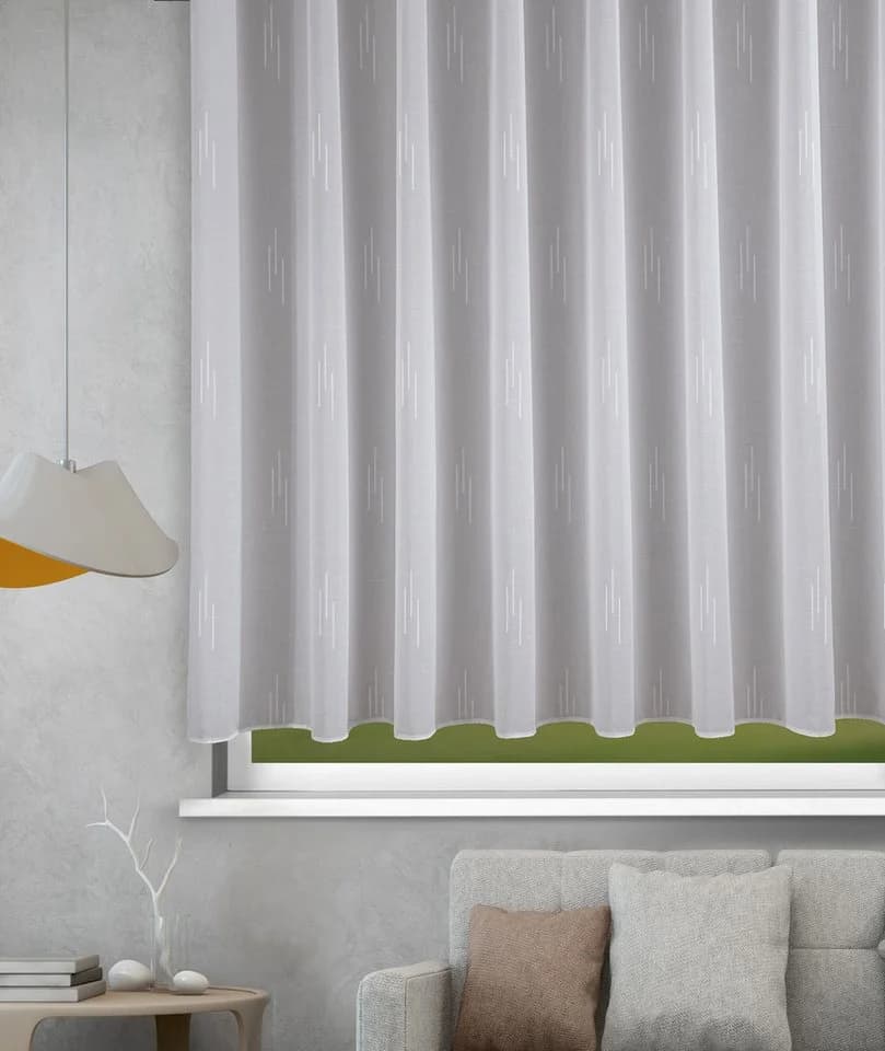 HOMING Gardine Emma Weiß 450x145cm Polyester Schlaufenschal - Bild 2
