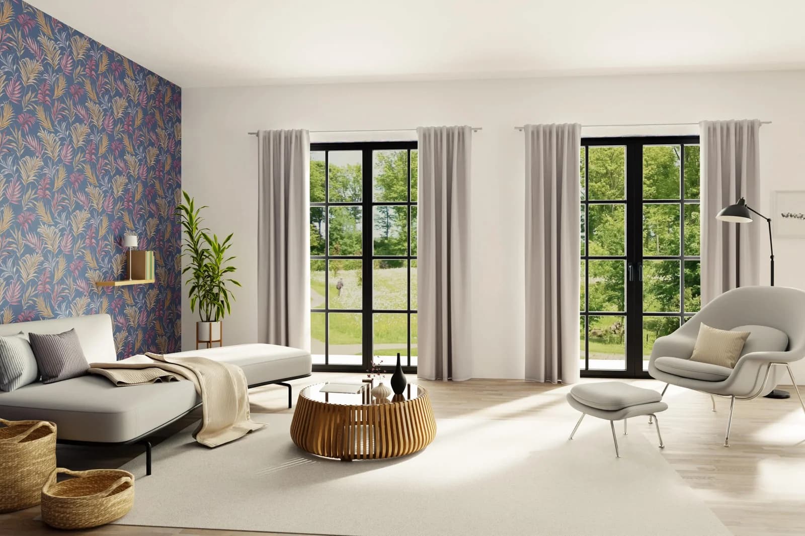 HOMING Gardine Merle Silber 135x245cm Polyester Fertigschal