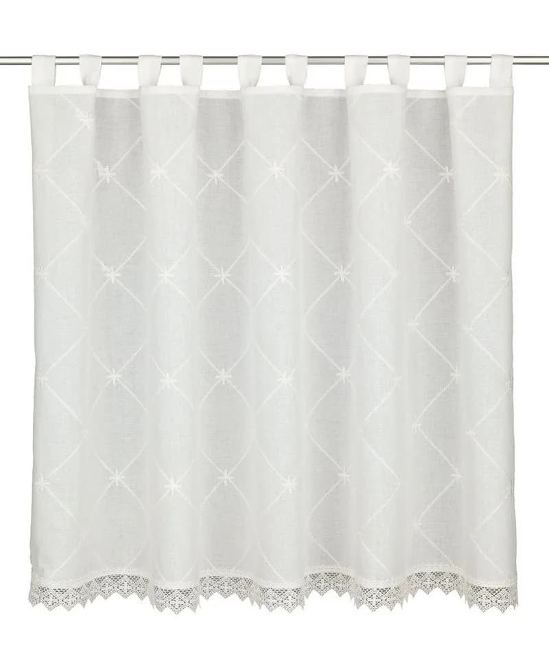 HOMING Taormina Panneaux Weiß Floral Gestreift Schlaufen