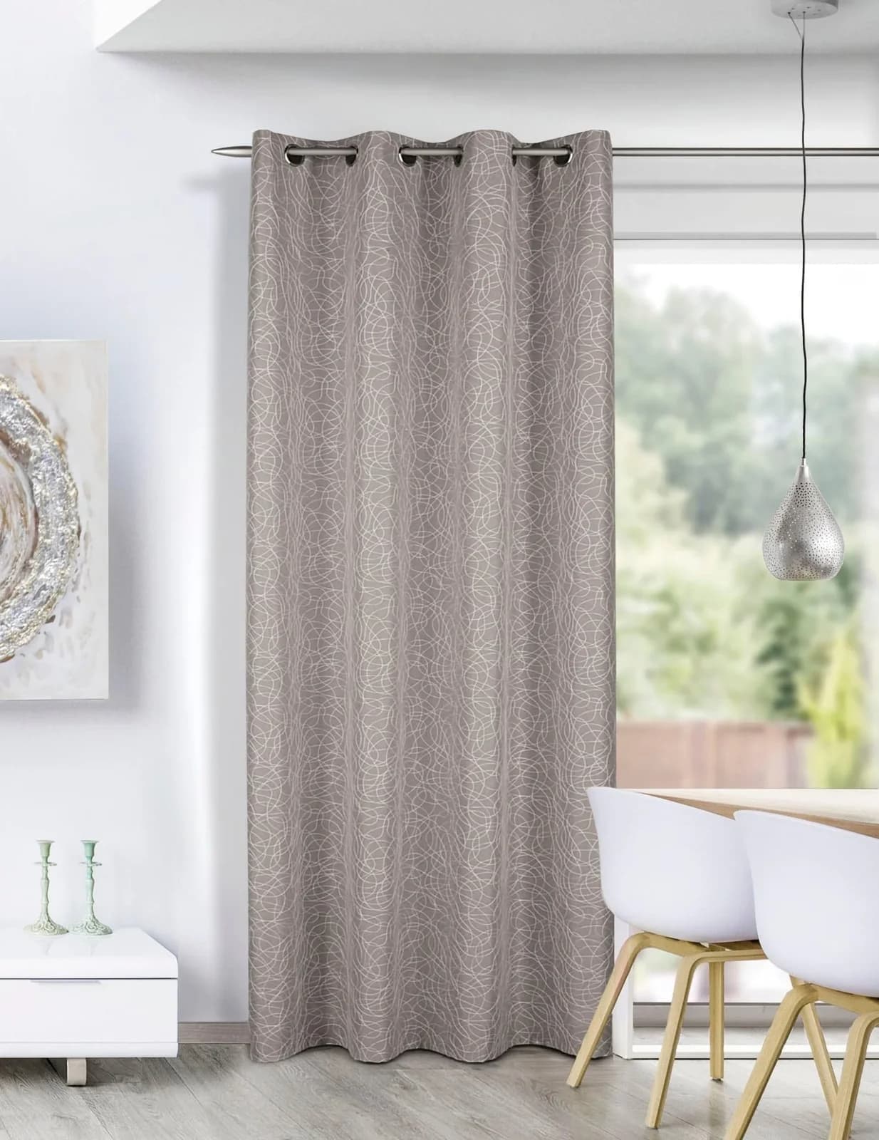 HOMING Vorhang "Wanda" Beige Polyester Fertigschal mit Ösen