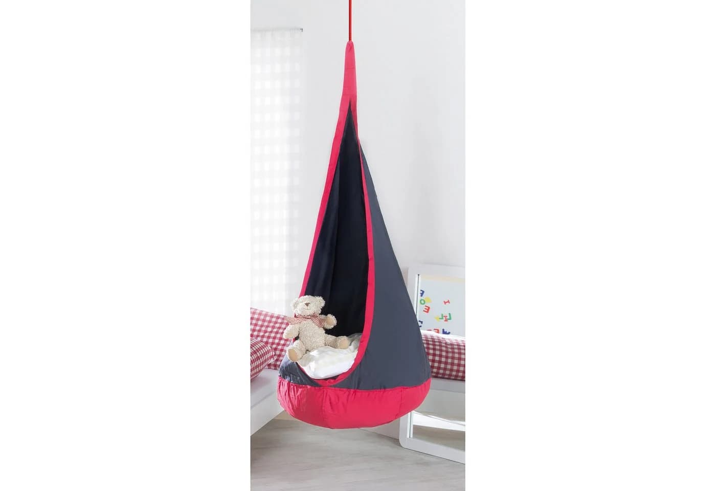 roba® Hängestuhl Hängesack Blau für drinnen & draußen mit aufblasbarem Kissen - Bild 3
