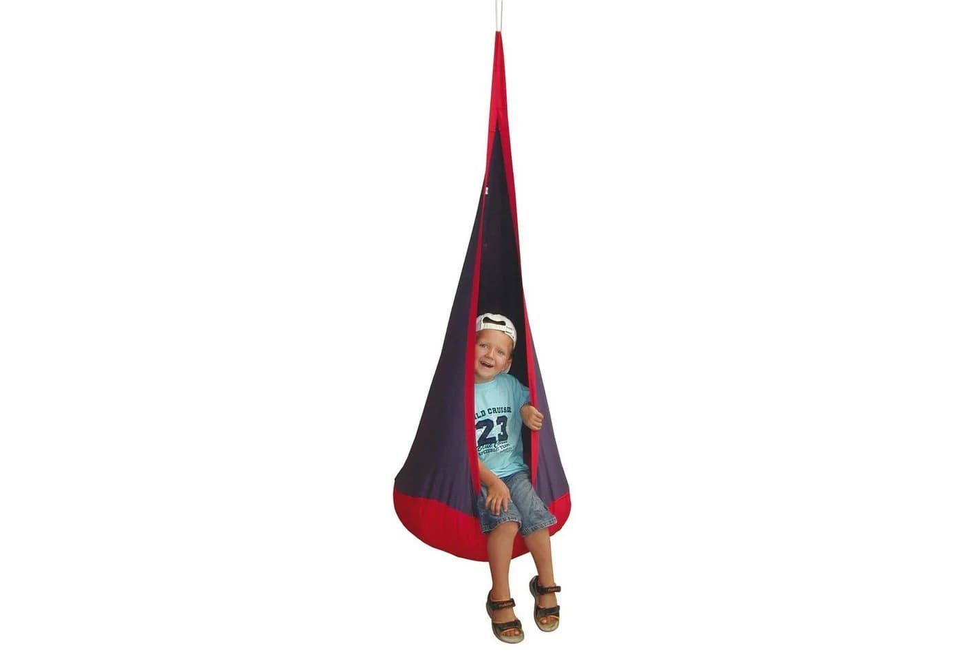 roba® Hängestuhl Hängesack Blau für drinnen & draußen mit aufblasbarem Kissen - Bild 4