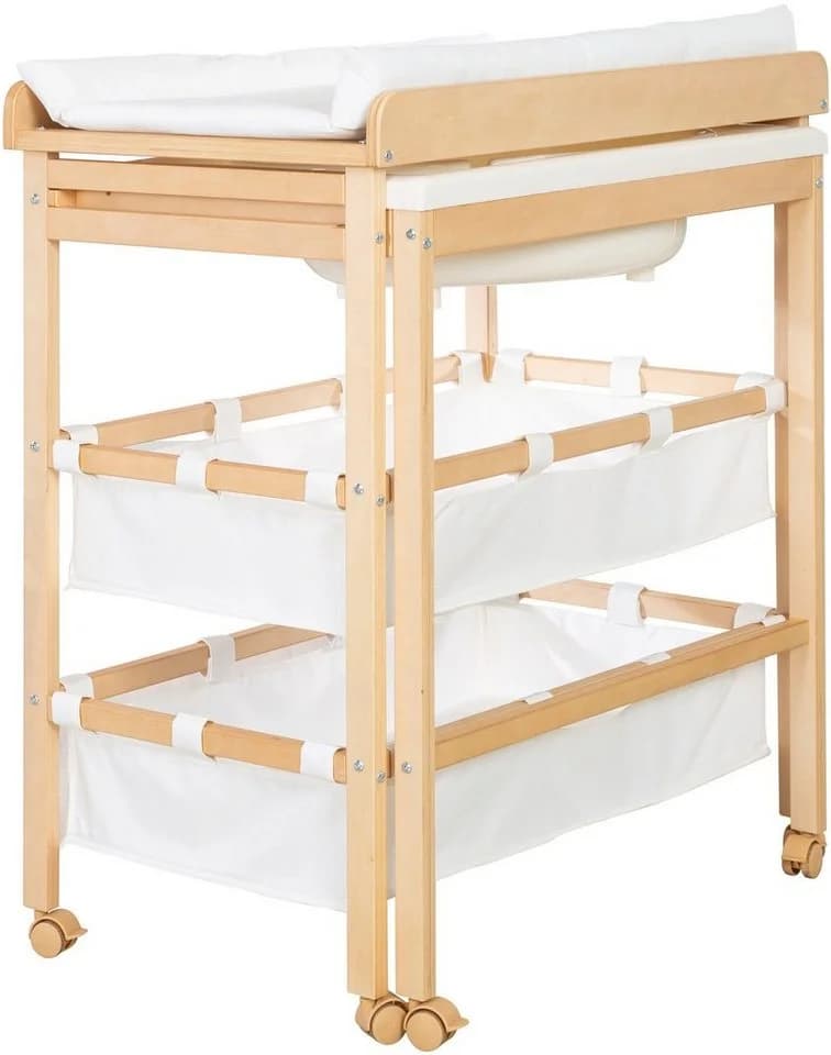 roba Baby Pool Bade- und Wickelregal Natur Holzwerkstoff - Bild 2