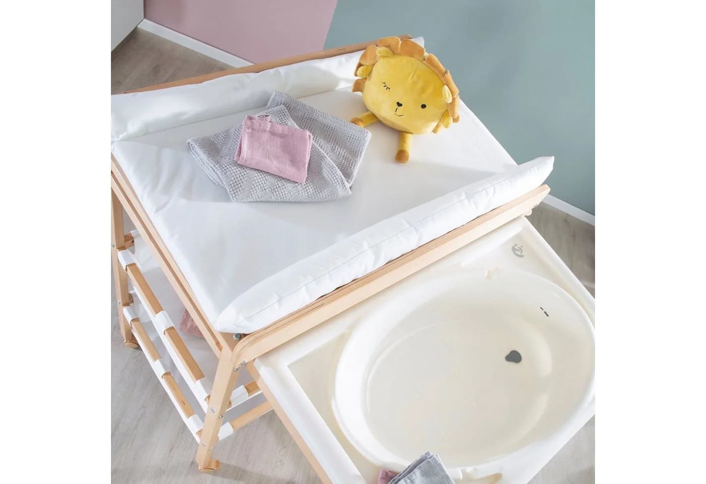 roba Baby Pool Bade- und Wickelregal Natur Holzwerkstoff - Bild 5