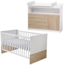 Roba Kinderzimmerset Gabriella Babybett Wickelkommode Weiß Sonoma Eiche Bild 1