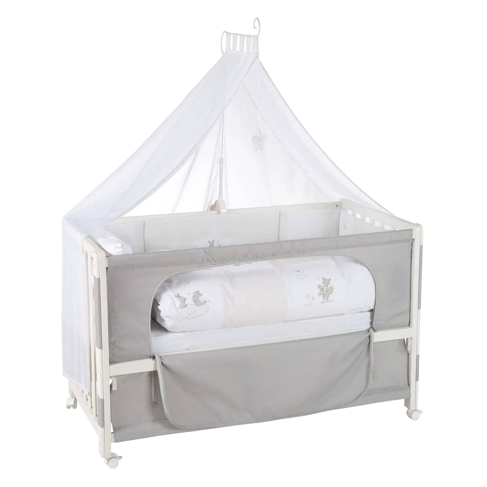 roba® Beistellbett Fox & Bunny Room Bed höhenverstellbar