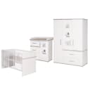 Roba Kinderzimmerset Moritz 3-teilig Weiß Kinderbett Wickelkommode Schrank Bild 1