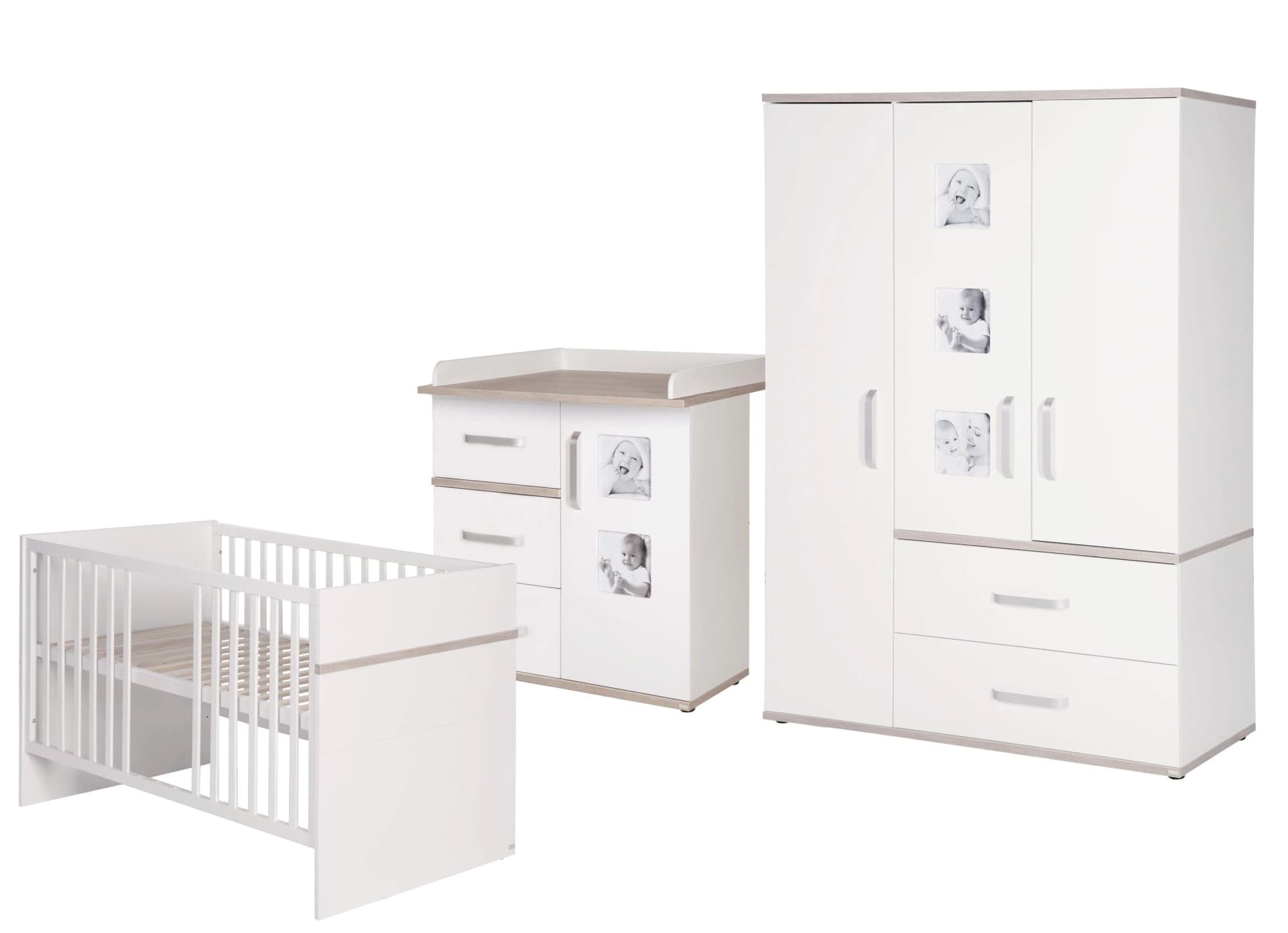 Roba Kinderzimmerset Moritz 3-teilig Weiß Kinderbett Wickelkommode Schrank - Bild 2