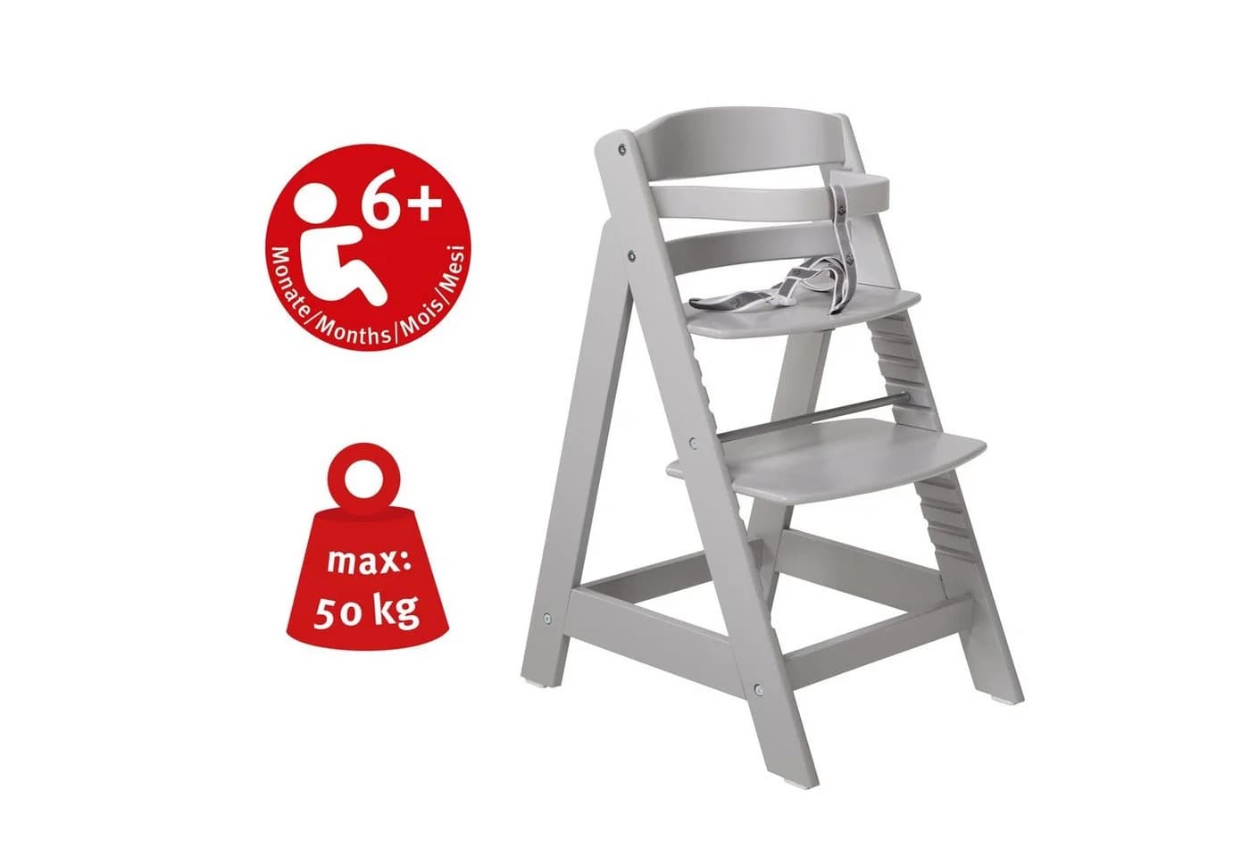 ROBA Treppenhochstuhl Sit up III Taupe Höhenverstellbar Holz - Bild 5
