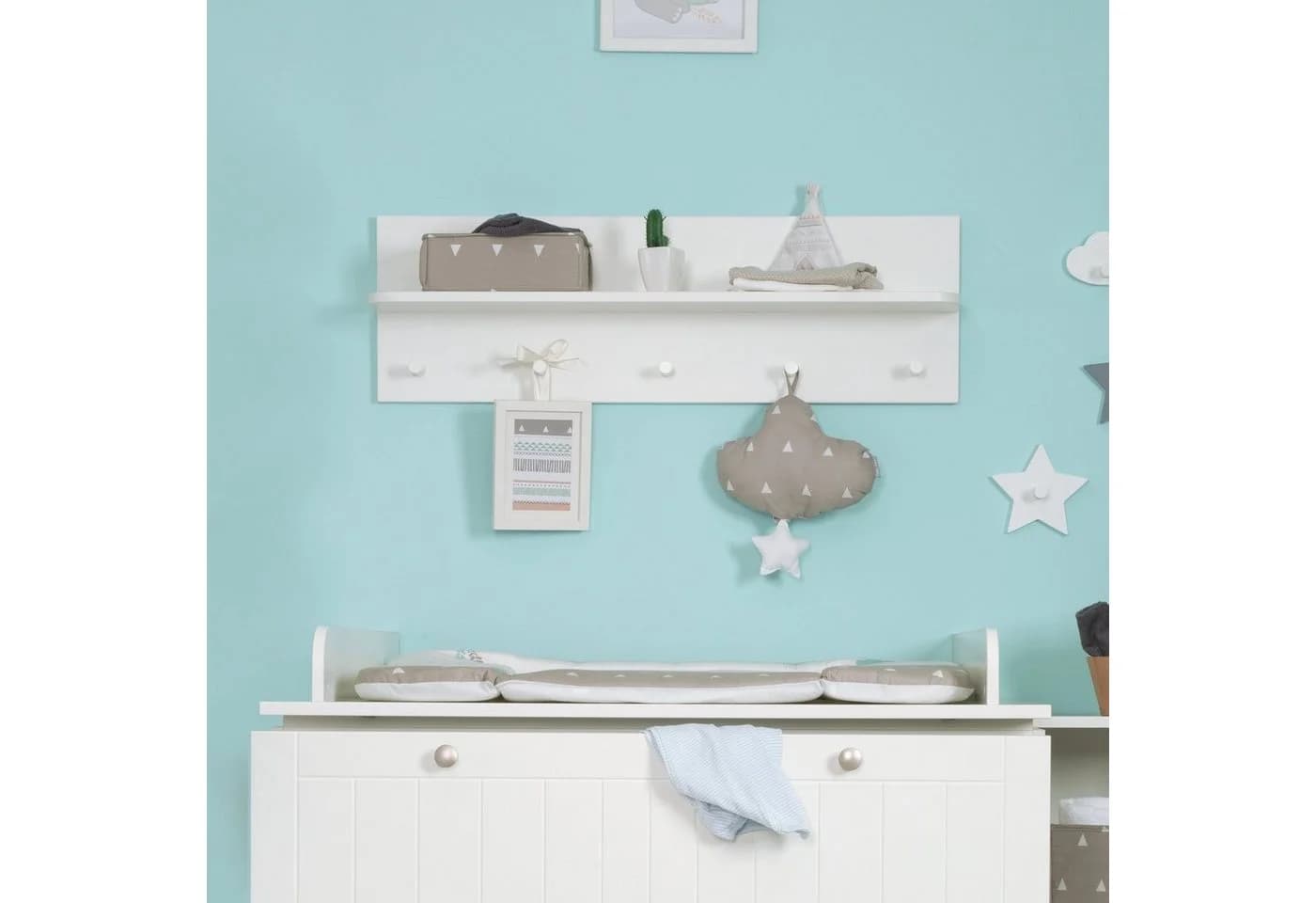 roba® Wandregal Garderobe Dreamworld 5 Haken Weiß