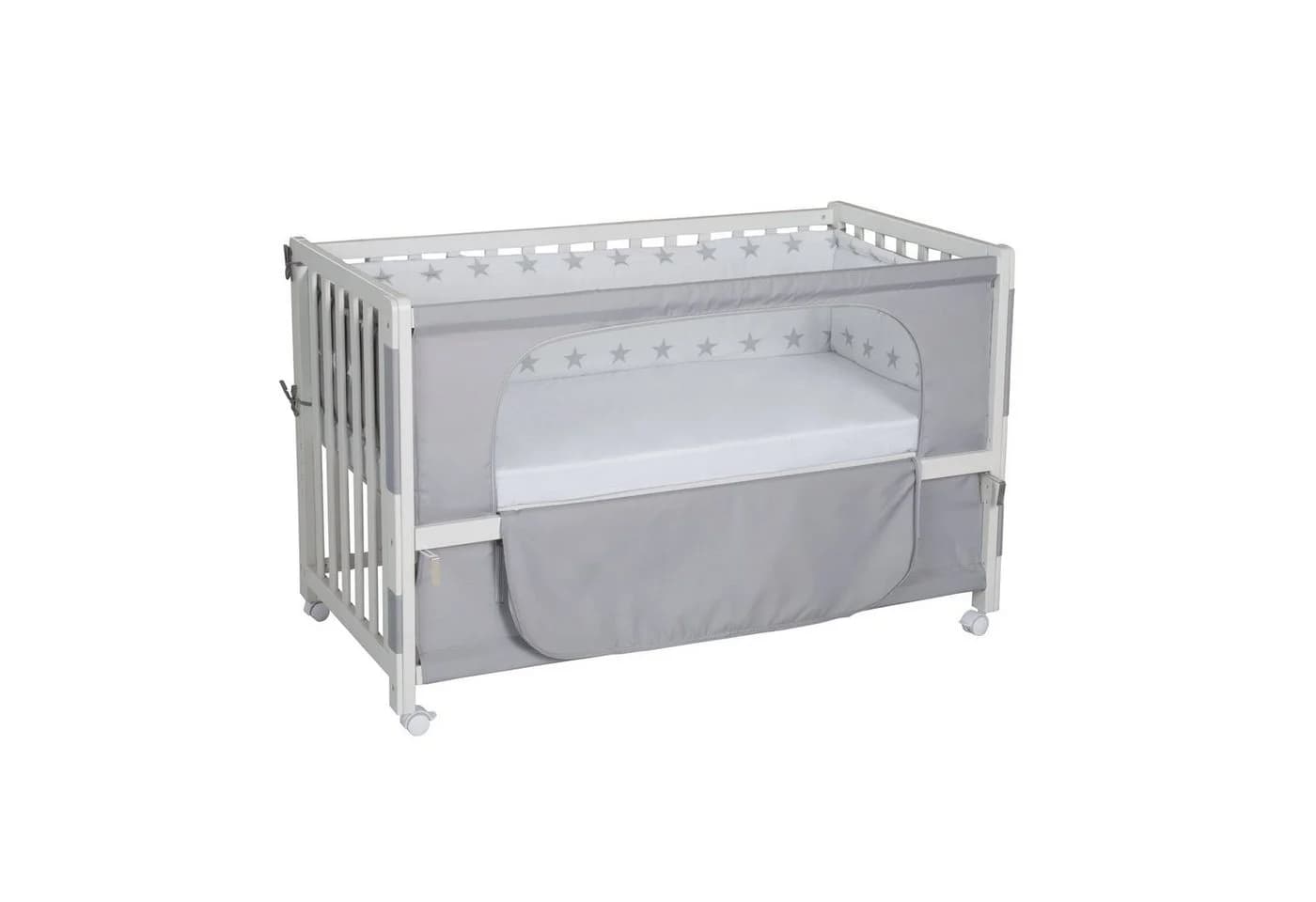 roba® Beistellbett Little Stars 60x120 cm mit Matratze & Himmel