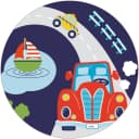 Roba Spielzeugtruhe Rennfahrer Weiß Blau mit Deckelbremse Bild 3