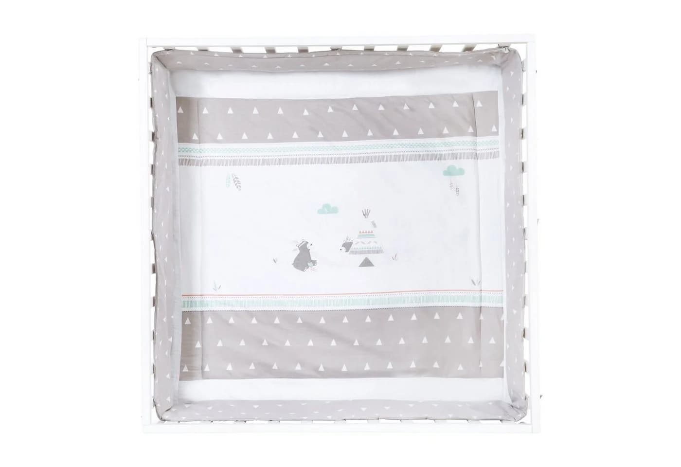 roba® Laufgitter 100x100 cm mit Rollen & Schutzeinlage Weiß - Bild 4