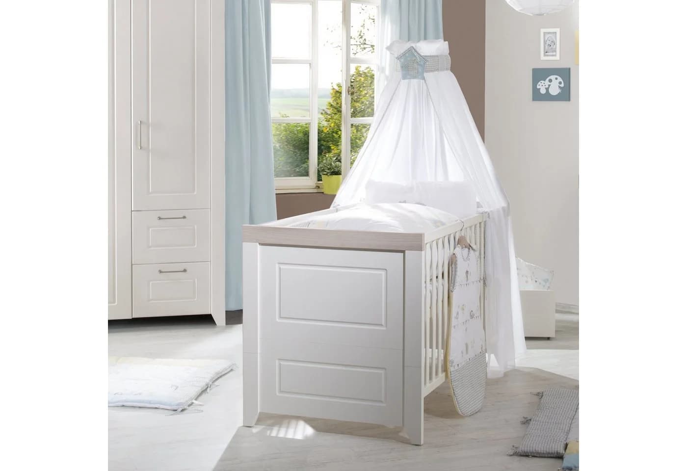 roba® Babybett Felicia - Höhenverstellbar & Umbaubar zum Juniorbett