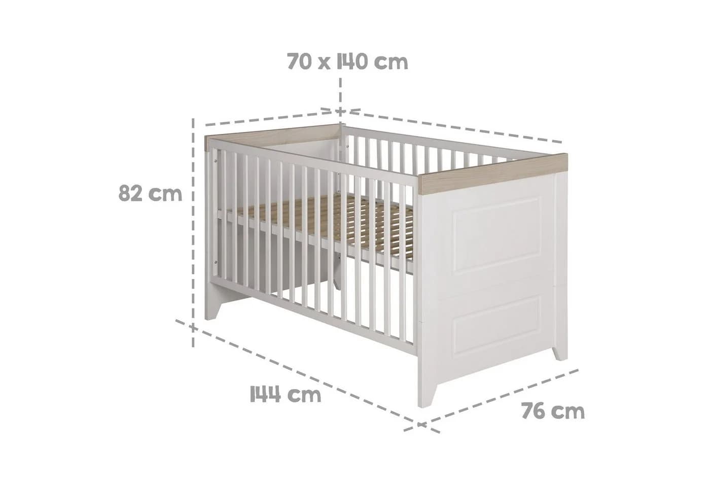roba® Babybett Felicia - Höhenverstellbar & Umbaubar zum Juniorbett - Bild 5