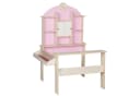 roba® Holz-Kaufladen mit Theke & Uhr Rosa/Weiß Bild 2