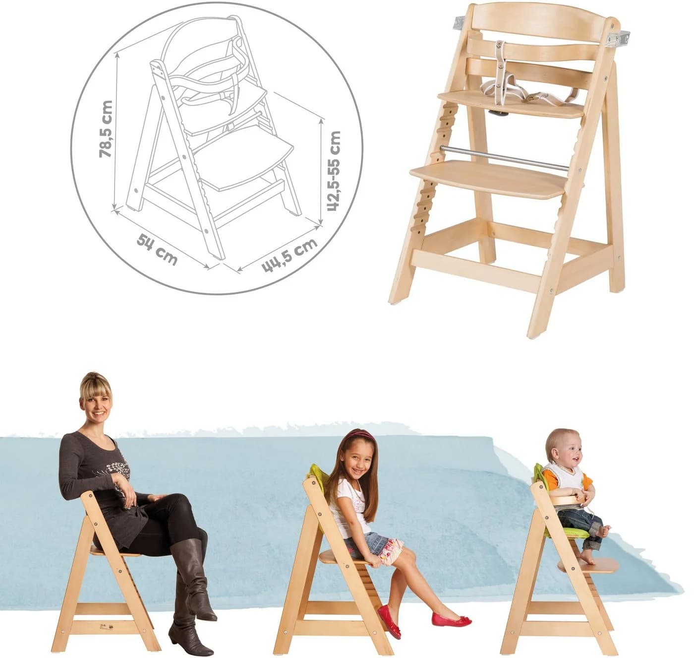 ROBA Treppenhochstuhl Sit Up Click & Fun Natur Holz - Bild 5