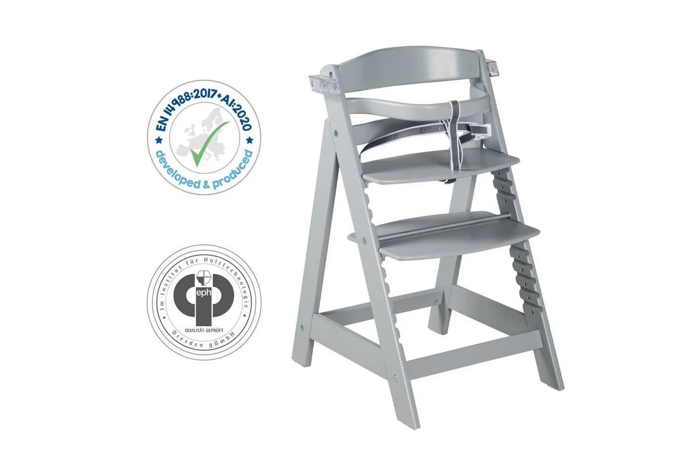 ROBA Treppenhochstuhl Sit Up Click & Fun Taupe Holz Hochstuhl - Bild 5