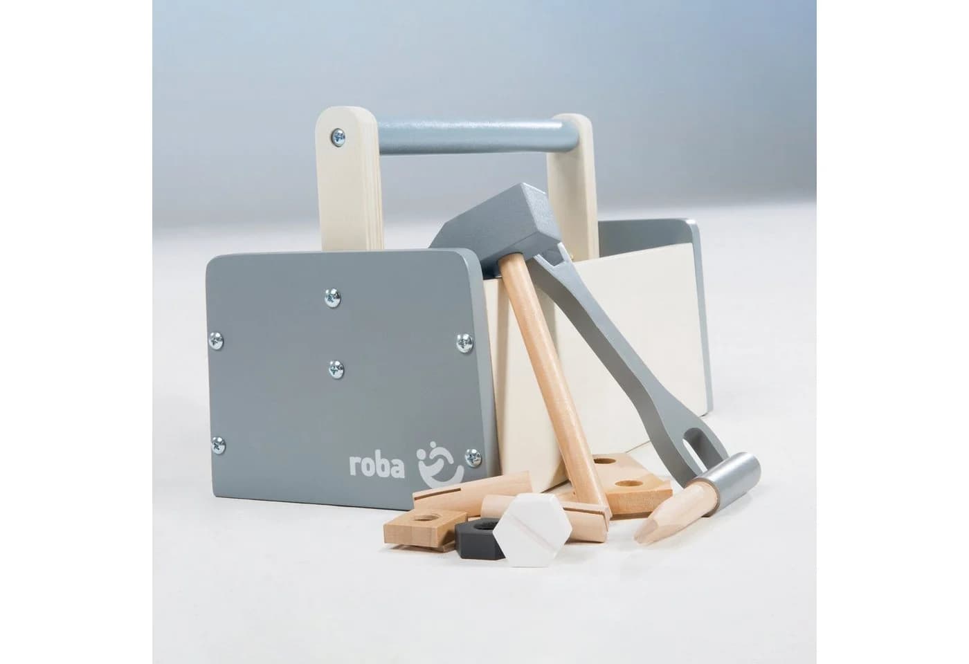 roba® Spielwerkzeug Werkzeugkiste 22-tlg. Beige/Grau - Bild 5