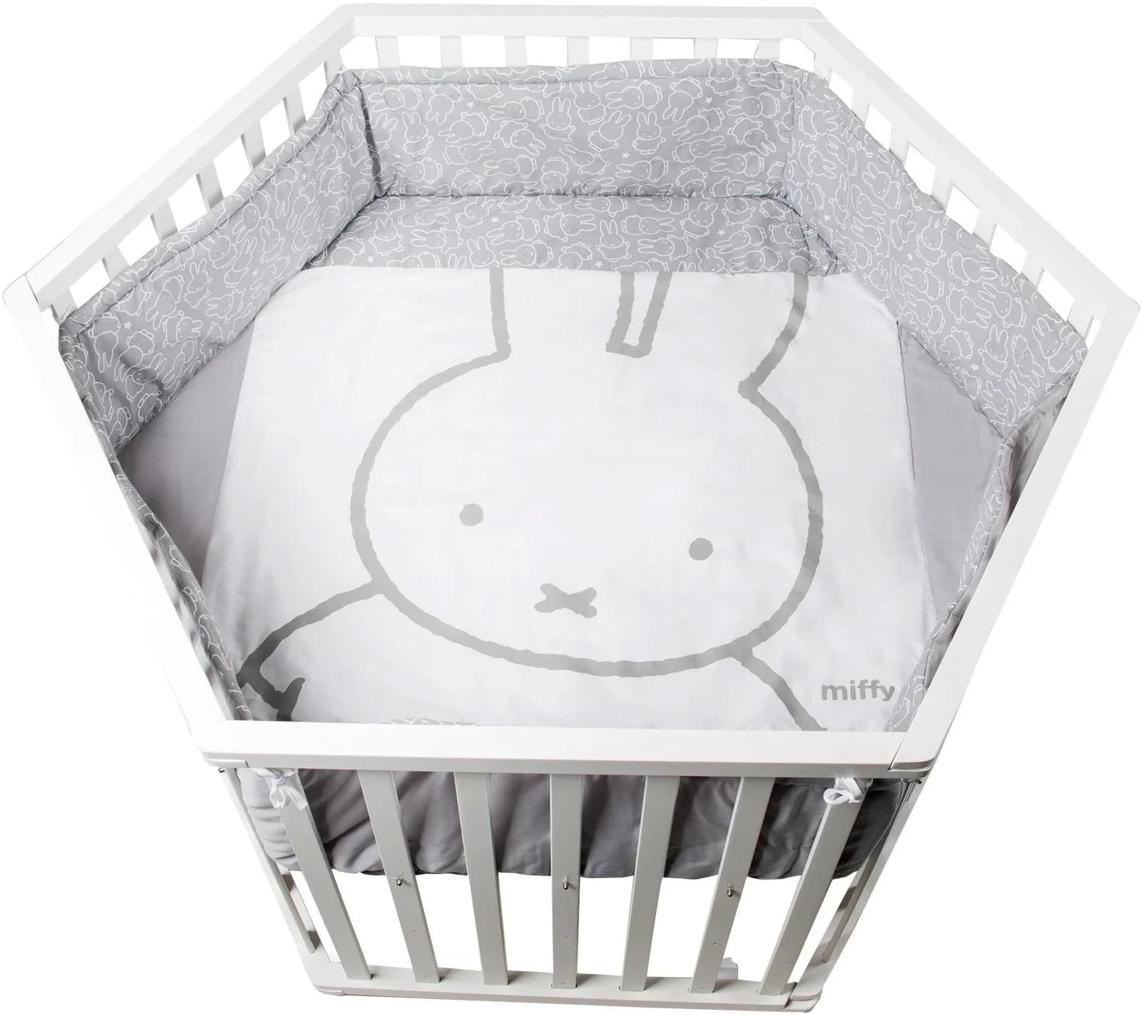 roba Laufgitter 6-eckig weiß Miffy mit Stoffeinlage und Nestchen - Bild 2