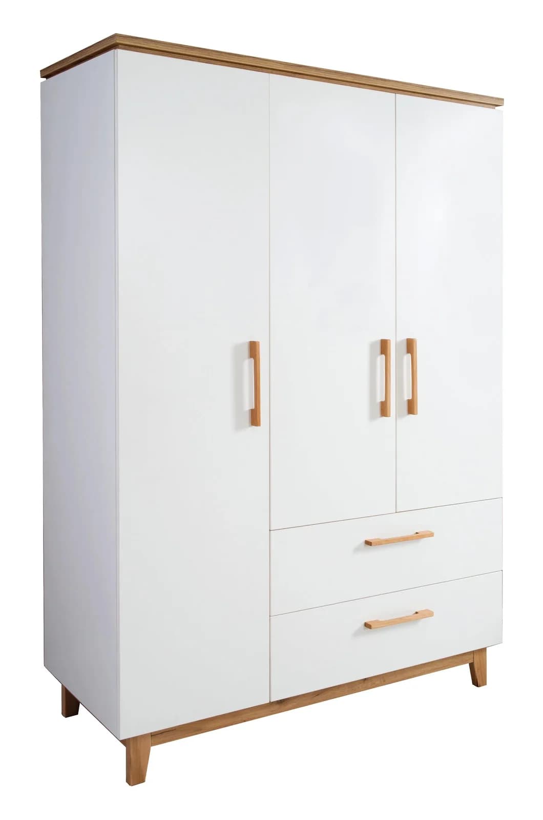 roba® Kinderkleiderschrank Finn 3-türiger Drehtürenschrank, weiß