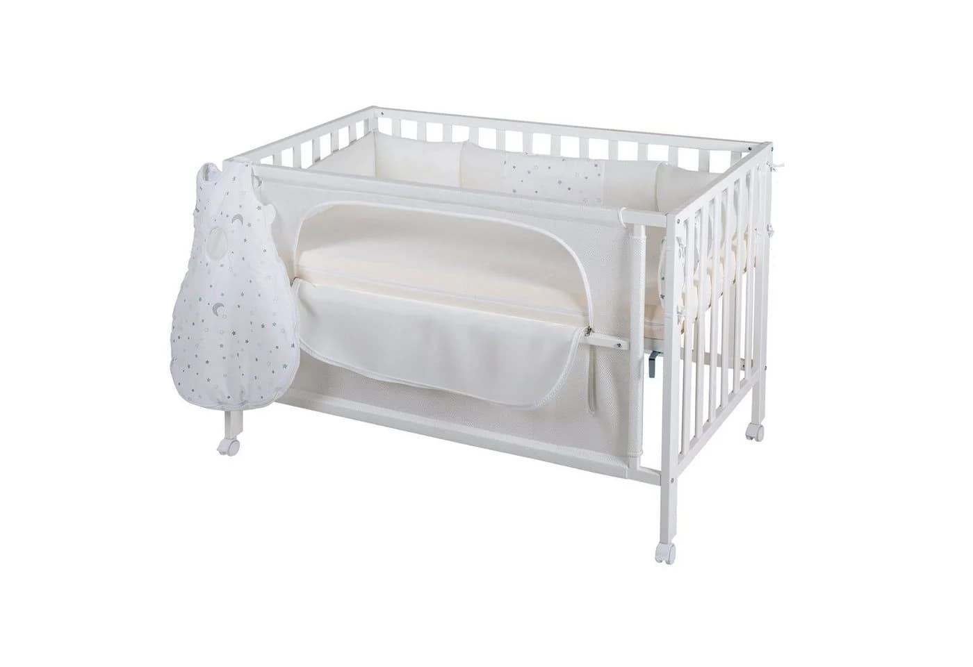 roba Room Bed safe asleep® Beistellbett Weiß inkl. Matratze - Bild 3