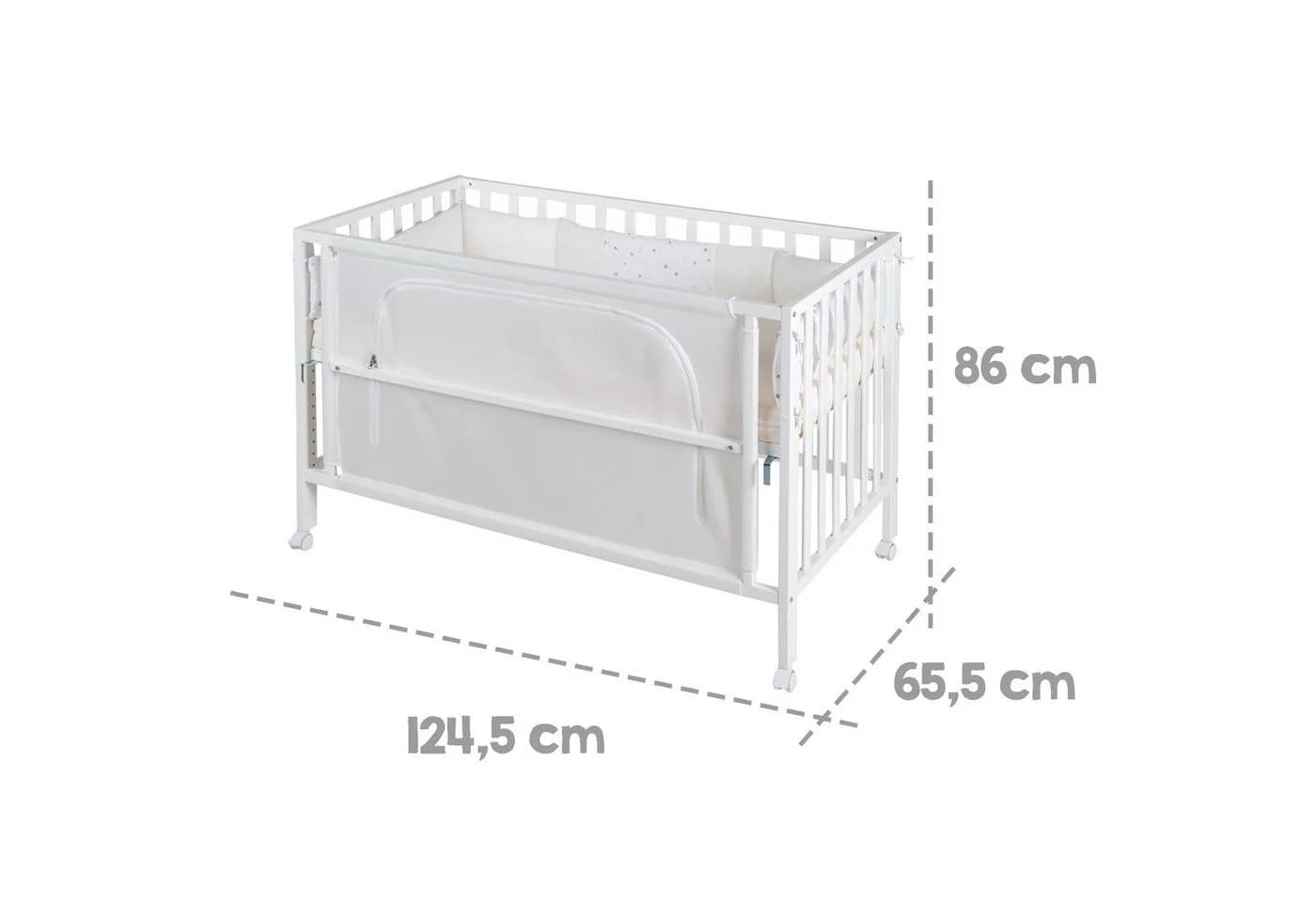 roba Room Bed safe asleep® Beistellbett Weiß inkl. Matratze - Bild 4