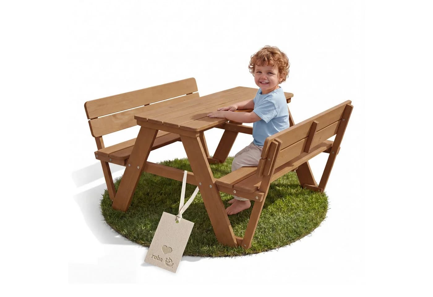 roba Kindersitzgruppe Outdoor Deluxe Teakholz mit Lehne - Bild 2