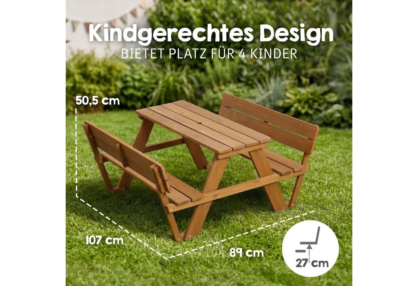 roba Kindersitzgruppe Outdoor Deluxe Teakholz mit Lehne - Bild 3