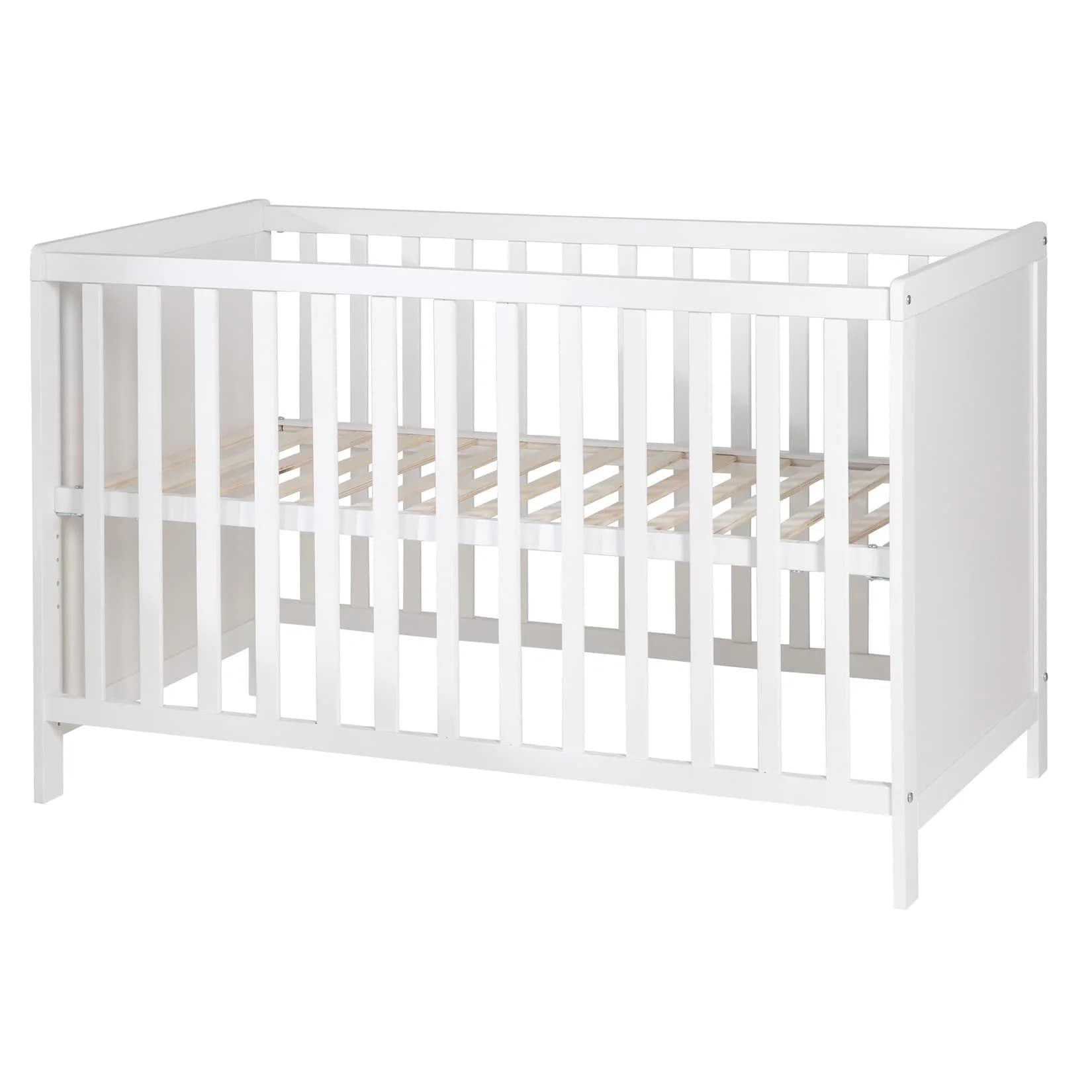 roba Beistellbett Weiß höhenverstellbar 2in1 Gitterbett