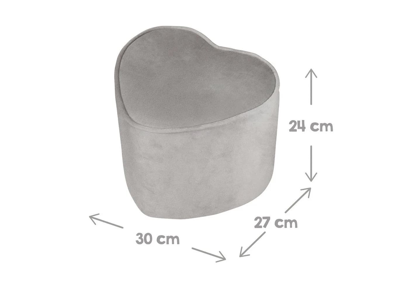 ROBA Kinderhocker Lil Sofa Grau Samt Herzform - Bild 3
