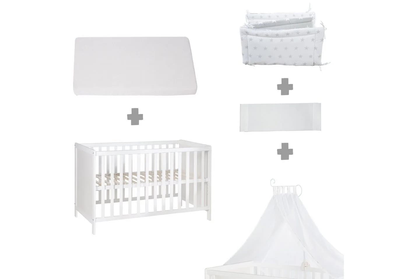 roba Multifunktionsbett Sterne Grau Beistellbett mit Matratze - Bild 4
