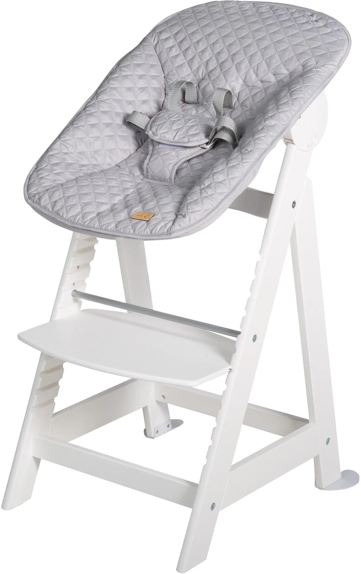 Roba Treppenhochstuhl Born Up 2in1 Set mit Neugeborenen-Aufsatz Grau/Weiß - Bild 2
