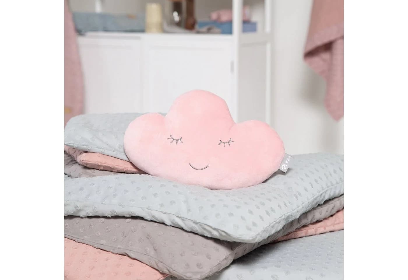 roba® Babykissen Lil Cuties Wolke Rosa Polyester Kuschelkissen